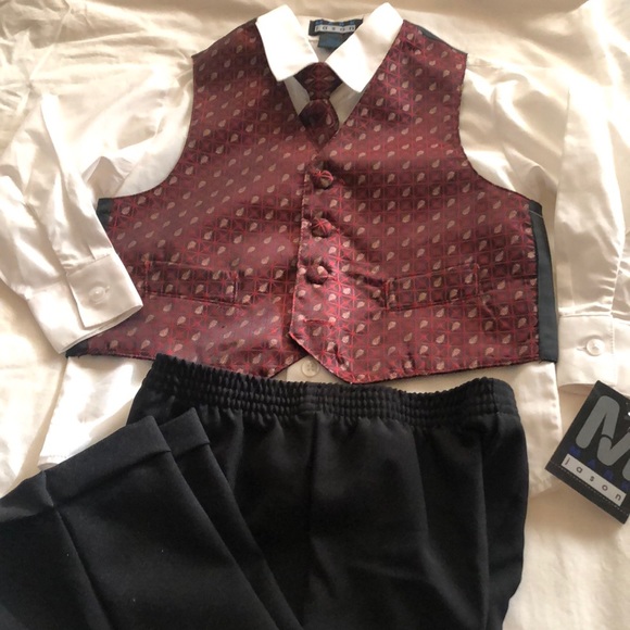 Shirt, tie, vest & pants 4 piece set toddler boys new size 4T Mark Jason - Picture 2 of 5
